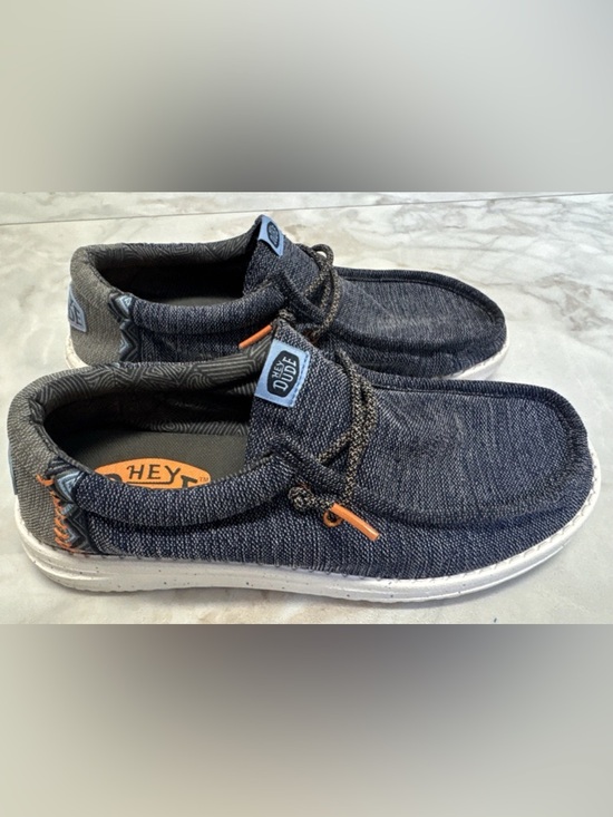 Hey Dude Other - Hey Dude Wally Coastline Shoes Mens 8 Jute Navy Canvas Slip-On Boat Casual